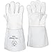 John Tillman and Co 650M 14" Top Grain Cowhide Cotton/Foam Lined Welders Gloves with Reinforced Straight Thumb, Stiff Cowhide Cuff, Medium, Gray
