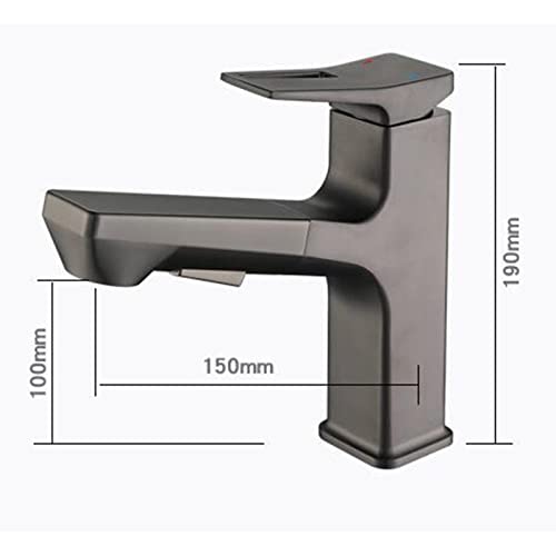 Robinet mitigeur de lavabo eau chaude froide buse extractible 2 jets - 4