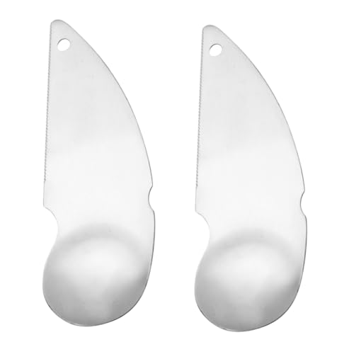KICHOUSE Pelador y Cortador De Kiwi De Acero Inoxidable 304, Cuchara Excavadora Portátil Para Frutas Pequeñas, Herramienta Manual Para Pelar Aguacate y Sandía Cocina y Restauración, Set De 2 Piezas