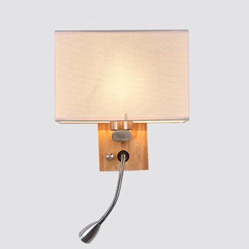 Appliques murales d'intérieur avec projecteur LED orientable et lin - 3