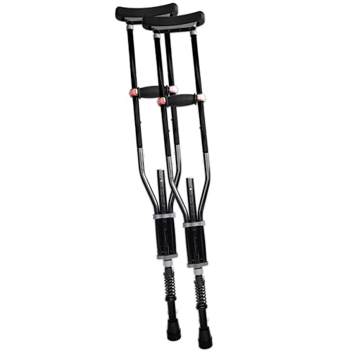 York Nordic - Spring Cushion Crutches Perfect for Sports Injuries and Travel - Heights 4'7' to 6'6' - Adjust Down to 22' for Travel