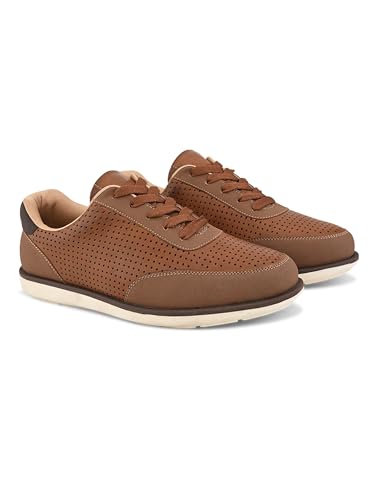 Image of San Frissco Men's Perforated Sneaker Casual Lace-Up Shoes | Soft Cushioned Footbed with TPR Sole | Comfortable and Trendy Casual Shoes for Office and College