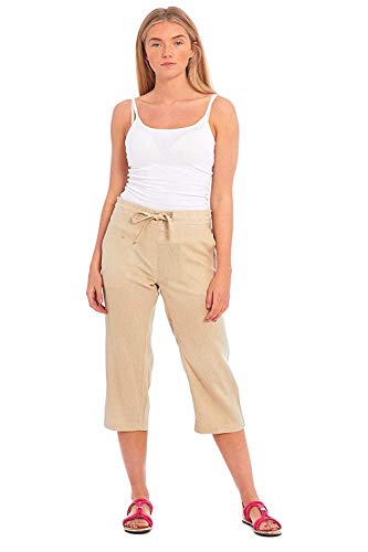 Hari Deals Femmes Couleur Unie côtelé Taille Revers été Shorty Short - Pierre 3/4, EU 42