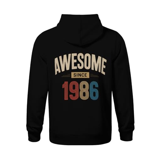 Kids Awesome Since 1986 Birthdy Gifts Boys Girls Lightweight Kangaroo Pocket Fleece Hoodies3