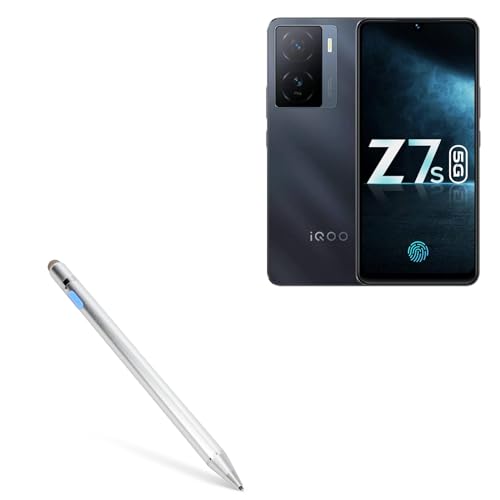 BoxWave Stylus Pen Compatible with iQOO Z7s - AccuPoint Active Stylus, Electronic Stylus with Ultra Fine Tip - Metallic Silver
