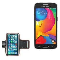 BoxWave Case Compatible with Samsung Galaxy Avant - JogBrite Sports Armband, High Visibility Safety Light LED Runners Armband - Bold Orange