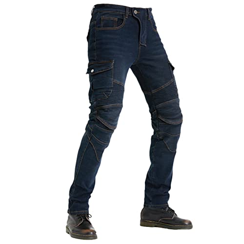 DongBao Pantalón Moto Hombre Pantalones de Trabajo Carreras Pantalones Vaqueros Hombre Pantalón Jeans Motocross Motocicleta