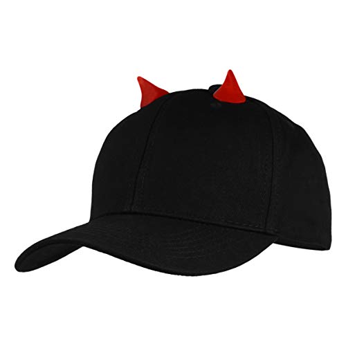 SOIMISS Casquette de baseball Halloween Corne du diable Casquette de baseball d'extérieur polyvalente de diable Accessoire de costume de e pour Halloween Cadeau de fête (Noir), Noir,