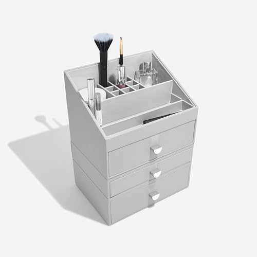 Plus de cosmétiques renversés avec le Stackers Pebble Grey Maquillage Ensemble de 3 lavable - 3