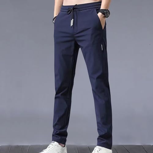 Men's Drawstring Silk Golf Pants Casual Summer Comfort Slim-Fit Athletic Trousers Fashion Classic Stretch Sweatpants2