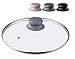 Couvercle en verre KADAX avec poignée en silicone, couvercle résistant à la chaleur pour casseroles couvercle avec trou de vapeur, couvercle universel en différentes tailles, , rond (22cm, gris)