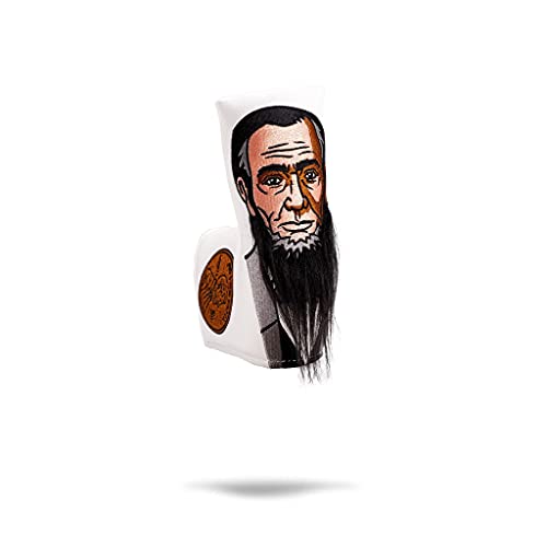 Pins & Aces Golf Co. American Abe Lincoln Headcover - Quality Leather, Hand-Made Head Cover - Style and Customize Your Golf Bag Golf Accessory - Tour Inspired, USA Lincoln Golf Design (Blade)