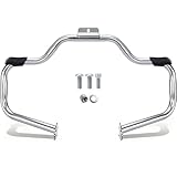 MoKitDora Engine Guard Highway Mustache Crash Bar 1.25' Fat for Harley Softail 2000-2017 FL Heritage Classic Deluxe Fat Boy FLSTF Models, Chrome
