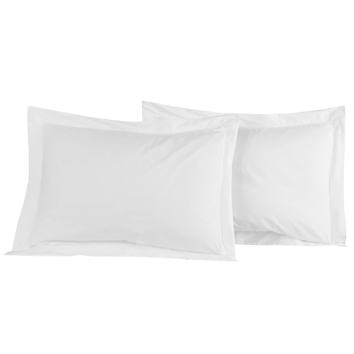 Home Cassiopee to80pe-bla Set of 2 Pillowcases 80 Count Percale White 50 x 70 cm, 50x70 x cm