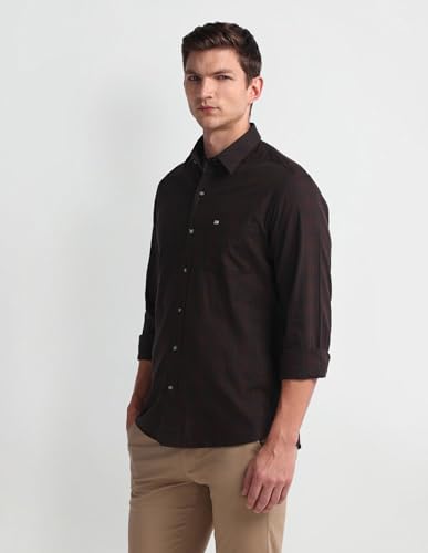Image of Arrow Men's Cotton Solid Slim Fit Shirt