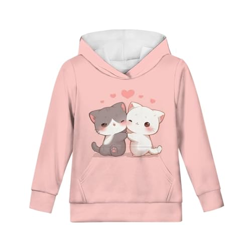 Girls Long Sleeve Hooded Sweatshirts Crewneck Hoodies with Pocket Toddler Winter Pullovers 6-14T