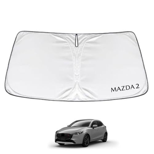 SAWAKAKI マツダ MAZDA2 DJ系 専用設計 サンシェード フロントガラス用 ロゴ付き 日焼け防止 断熱 UVカット 紫外線カット 暑さ対策 コンパクトに収納