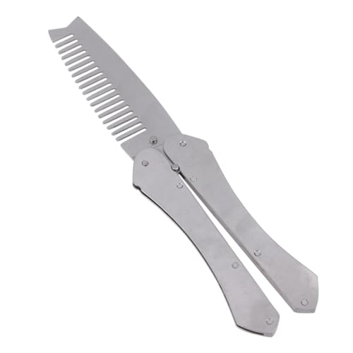 PLAFOPE Beard Comb for Black Men Hair Comb for Styling Stainless Steel Portable Beard Brush Set