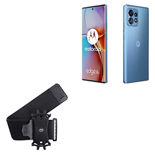 BoxWave Holster Compatible with Motorola Edge 40 Pro - ActiveStretch Sport Armband, Adjustable Armband for Workout and Running - Jet Black