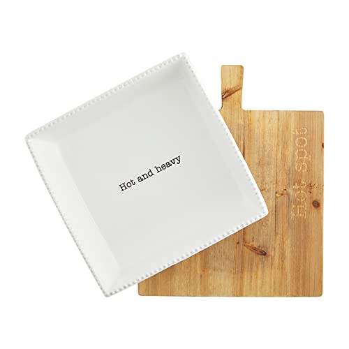 Mud Pie Circa Baker and Trivet Set, White, 11