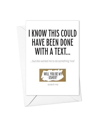 Funny Will You Be My Usher Scratch Off Card, Perfect for Nephew, Godson, Brother, Bridal Party Proposal Card from Bride and Groom, This Could Have Been Done With a Text (Usher)