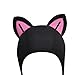 Cat Ears Diving Hood, Swimming Hat Neoprene Wetsuit Hood, Cute Men Women Scuba Hood Head Cover Surfing Cap for Canoe Kayaking, Black Pink Blackline