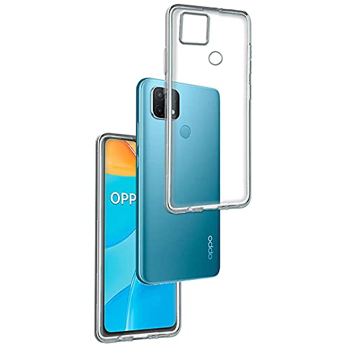 REY Cover in Gel TPU Trasparente per OPPO A15 - A15s - A35 4G, Ultra Sottile 0,33 mm, Morbido Flessibile, Custodia Silicone