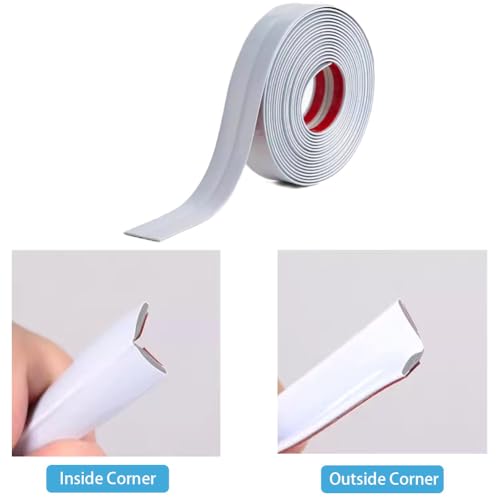 5M PVC Inside Outside Corner Trim Self-Adhesive Vinyl Moulding for Tile and Wall Furniture Edges Decoration,Peel and Stick External Exterior Corner Strip,3cm