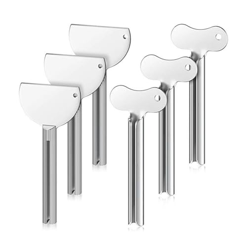 Pqahffowr 6 piezas de acero inoxidable pasta de dientes prensas para baño de pelo teñido cosmético tubos prensas prensas prensas de tubos