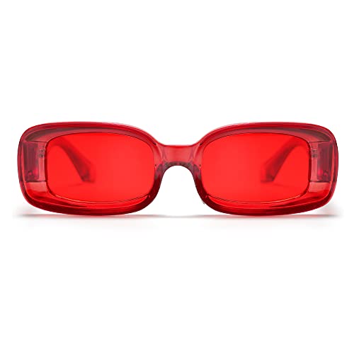 VANLINKER Y2K Trendy Rectangle Sunglasses for Women Men Retro Fashion 90s Glasses Thick Square Frames UV400 Protection VL96733