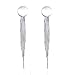 Long Tassels Earrings Silver Dangle Earrings Prom Earrings for Women Prom Jewelry for Female Girls Gifts Round Studs Earrings