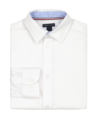 Tommy Hilfiger Boys' Long Sleeve Solid Twill Dress Shirt, Collared Button-Down with Chest Pocket, Regular Fit2