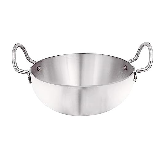 Ashtok Aluminium Kadai | Deep Frying pan | Aluminium kadai | Shallow Cooking kadai Capacity 2500 ml (2.5 Ltrs)