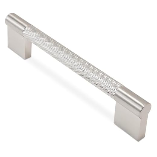 COTYKILEY 10 Pack 5 Inch(128mm) Brushed Satin Nickel Cabinet Handles Sliver Knurled Kitchen Cabinet Pulls Cabinet Door Handles Kitchen Cabinet Hardware Cupboard Drawer Pulls Dresser Handles