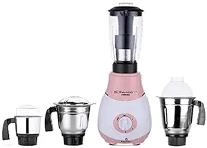 SilentPowerSunmeet Riaa 750W Mixer Grinder with 3 Stainless Steel Jars and 1 Juicer Jar (1 Wet Jar, 1 Dry Jar and 1 Chutney Jar), Pink-White.Make in India(ISI Certified)