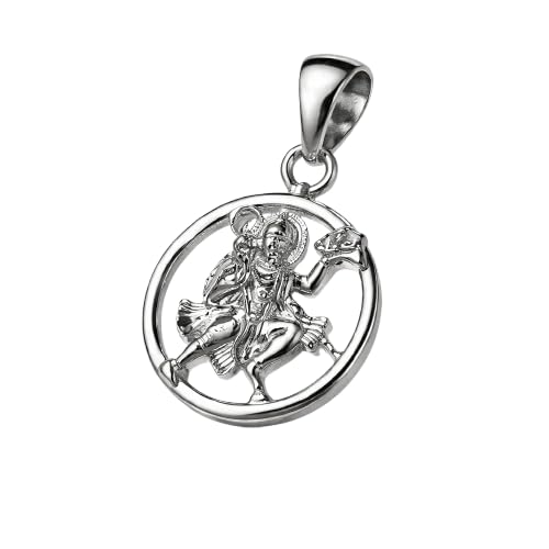 92.5 Sterling Silver Lord Hanuman Pendant | BIS Hallmarked Rhodium Polished Religious Locket for Men | Chain Not Included-image-44