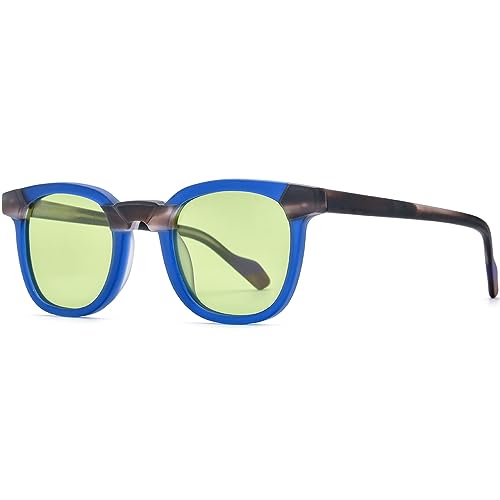 Image of HEPIDEM Matte Acetate Vintage Retro Square Polarized Sunglasses for Men UV400 UV Protection Sun Glasses