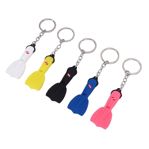 Porte-clés flipper de plongée : lot de 5 en silicone