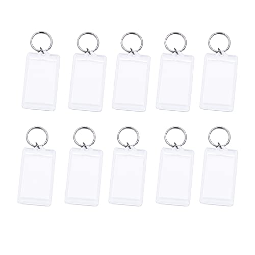 VASANA 10PCS Acrylic Photo Keychains Blank Picture Frame Keychain Personalized Keychain Snap in Insert Keychain