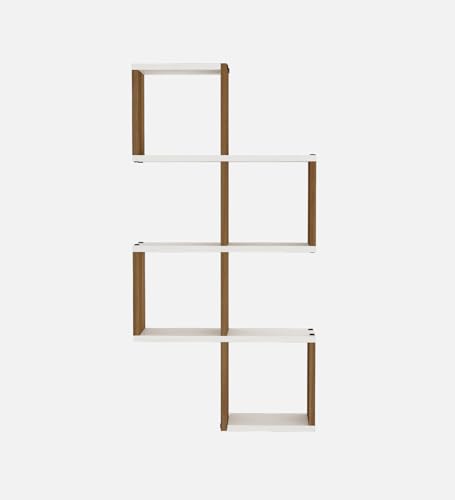 Image of Aura Multipurpose Modular Wall Racks /Shelves /Organiser /Decor Particle Board Wall Shelf (Number of Shelves - 7, Beige, White)