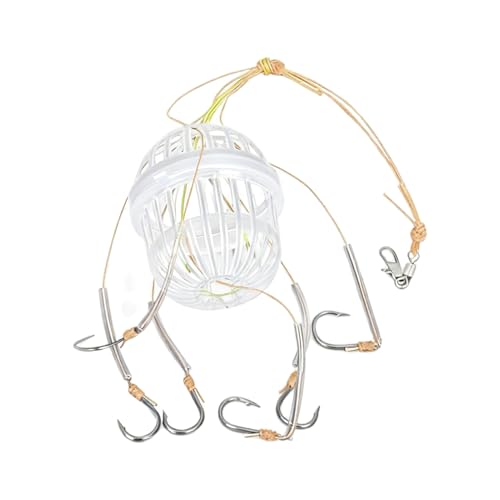 鯉の餌ホルダー | バスケットフィーダー 頑丈 6フック付き,カニベイトケージ | 淡水 塩水 川 湖 クラッビング カヤック ナマズ釣り用