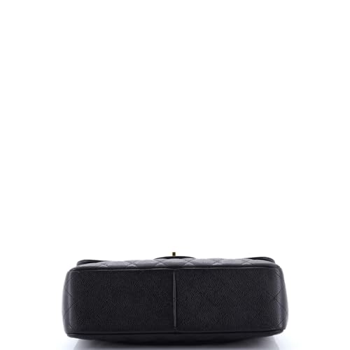 Pre-Loved Classic Double Flap Bag Quilted Caviar Jumbo, Black4