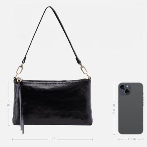 Image of HOBO Darcy Leather Convertible 3-in-1 Crossbody Bag with Removable & Adjustable Strap, Exterior Phone Slip Pocket