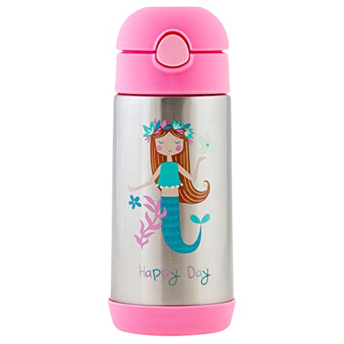 Image of Stephen Joseph Double Wall Ss BottleSnack - BPA, Phthalate and PVC-free, Easy Open with Snack Compartment, Leak-Proof Water Bottle with Cute Design for Girls & Boys (MERMAID)