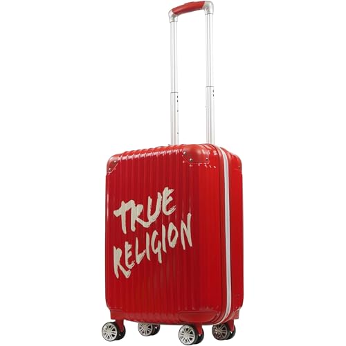 True Religion 22.5 Inch Carry-On Luggage, Hardshell Rolling Suitcase With Spinner Wheels, Red