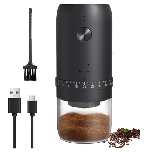 Image of AASHONEE GrindMate Electric Coffee Grinder | Portable & Rechargeable Burr Grinder for Coffee, Spices & Herbs | 40 Adjustable Grind Settings (35g Bean Capacity)