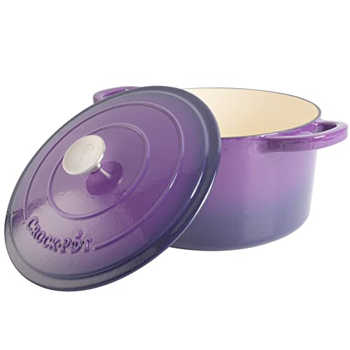 Crock-Pot Artisan Round Enameled Cast Iron Dutch Oven, 7-Quart, Lavender Purple - Image 3