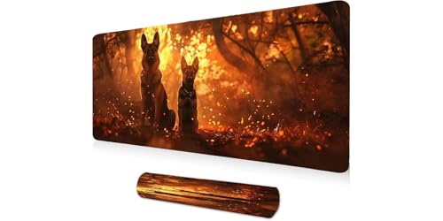 Grand tapis de souris bureau 1000x500mm avec motif chien de forêt