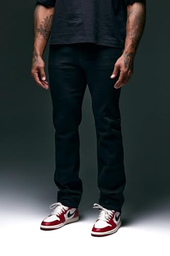 ANANKE Slim Fit Jean | Men’s Black Stretch Denim Mid-Rise Zip Fly2