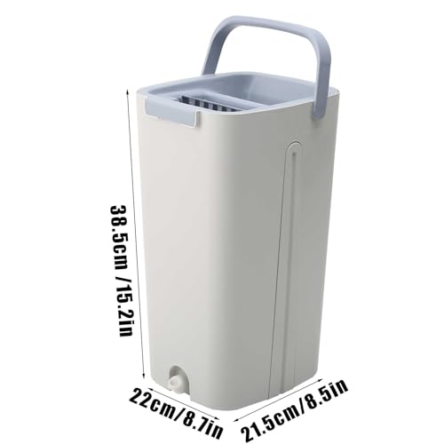 Yopption Flachwischer und Eimer mit Presse im Set. Flacher Bodenwischer und 2- Kammer- Eimer mit 5 Wischpads. Nass- und Trockenanwendung für alle Bodenarten. – Bild 6